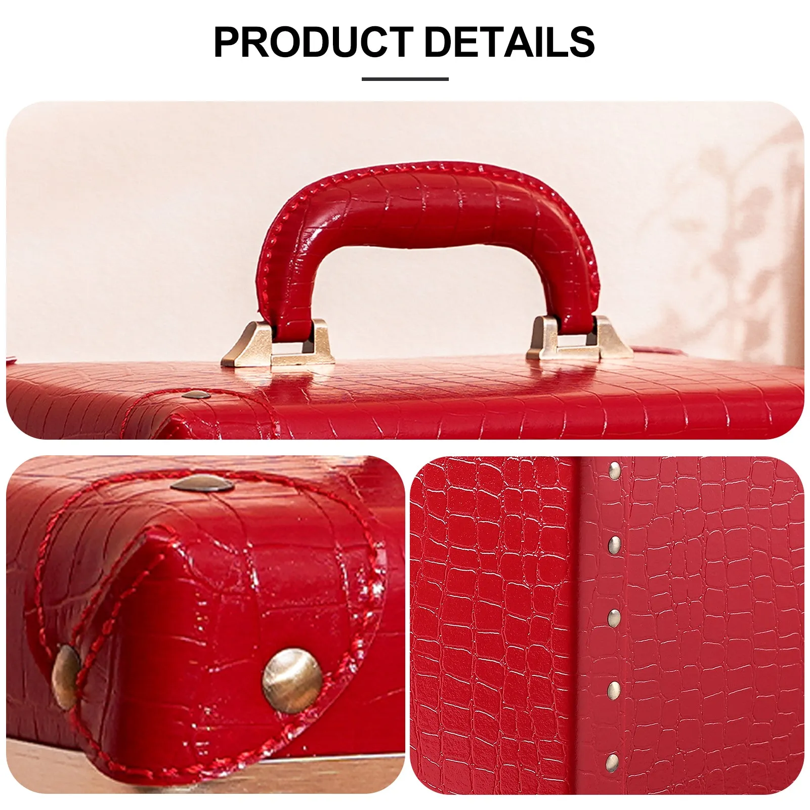 urecity Vintage Leather Makeup Train Case 12.5 inches
