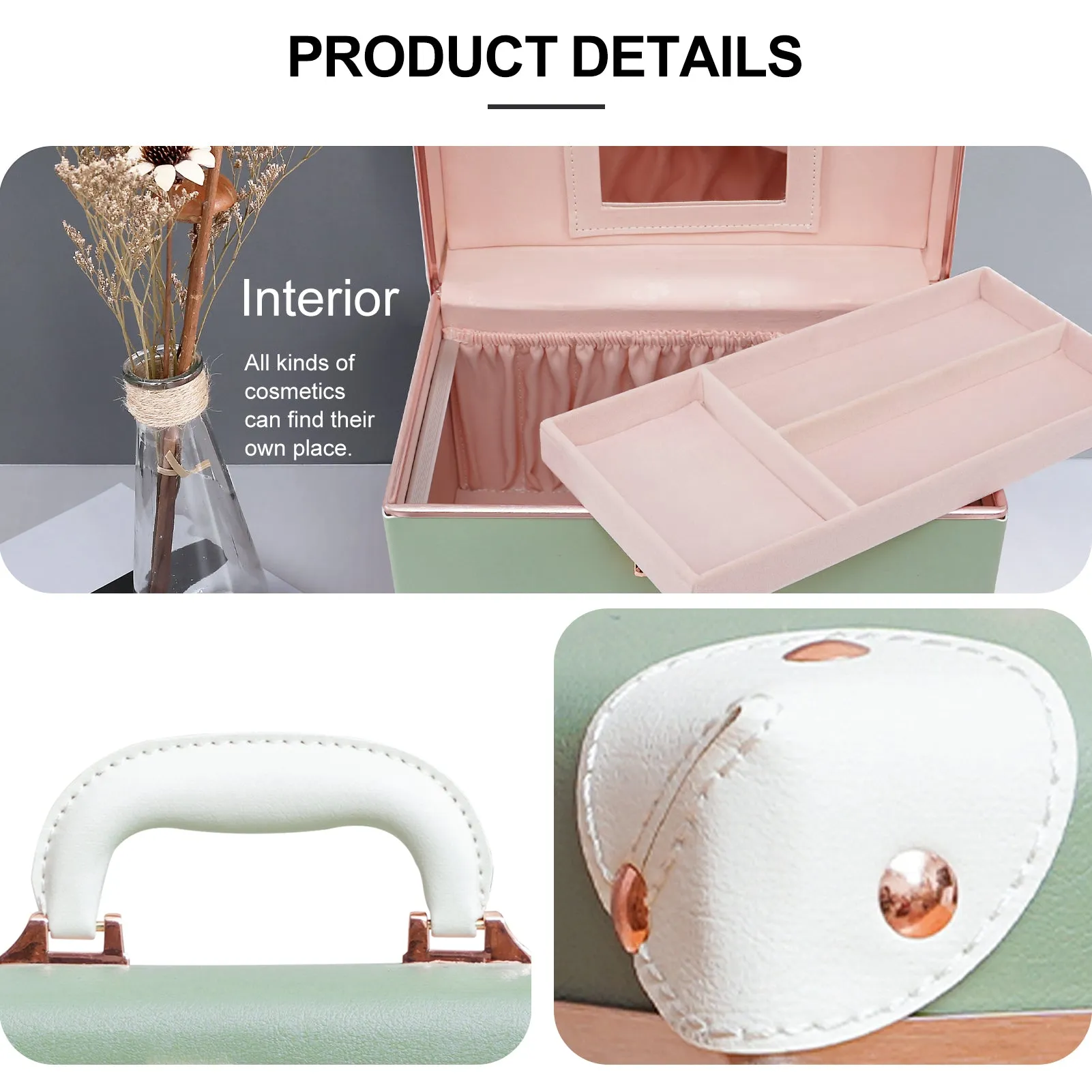 urecity Vintage Leather Makeup Train Case 12.5 inches