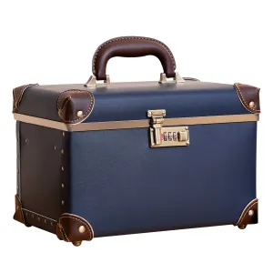 urecity Vintage Leather Makeup Train Case 12.5 inches