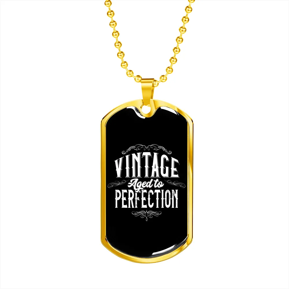 Vintage Aged to Perfection-Tag Necklace
