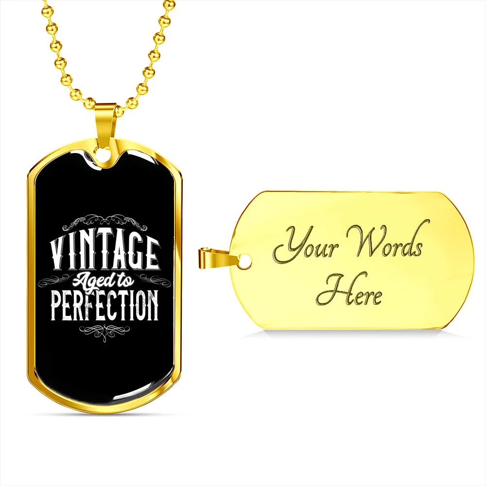 Vintage Aged to Perfection-Tag Necklace