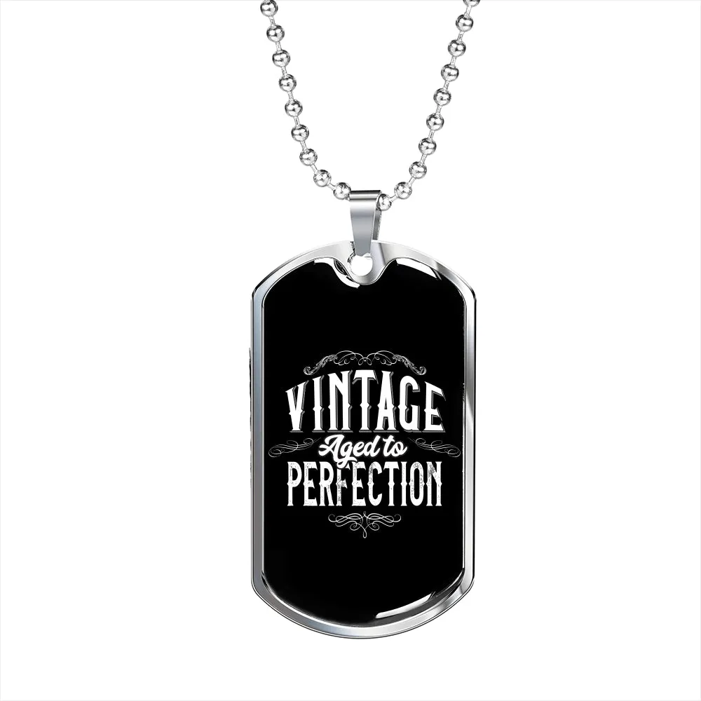Vintage Aged to Perfection-Tag Necklace