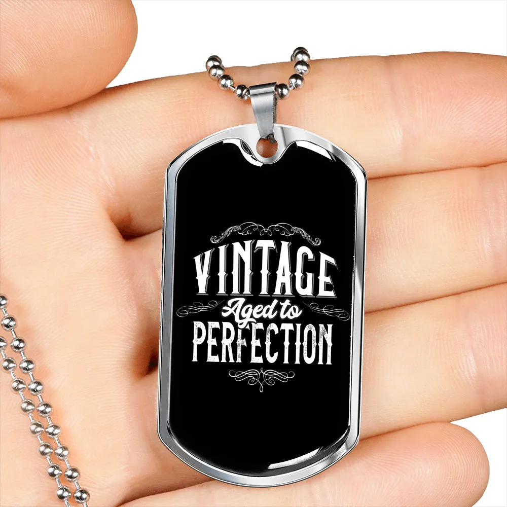 Vintage Aged to Perfection-Tag Necklace