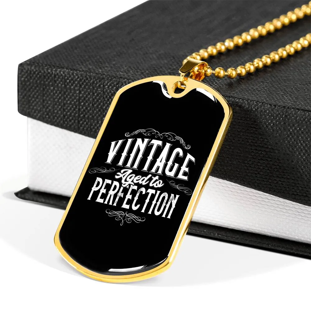 Vintage Aged to Perfection-Tag Necklace