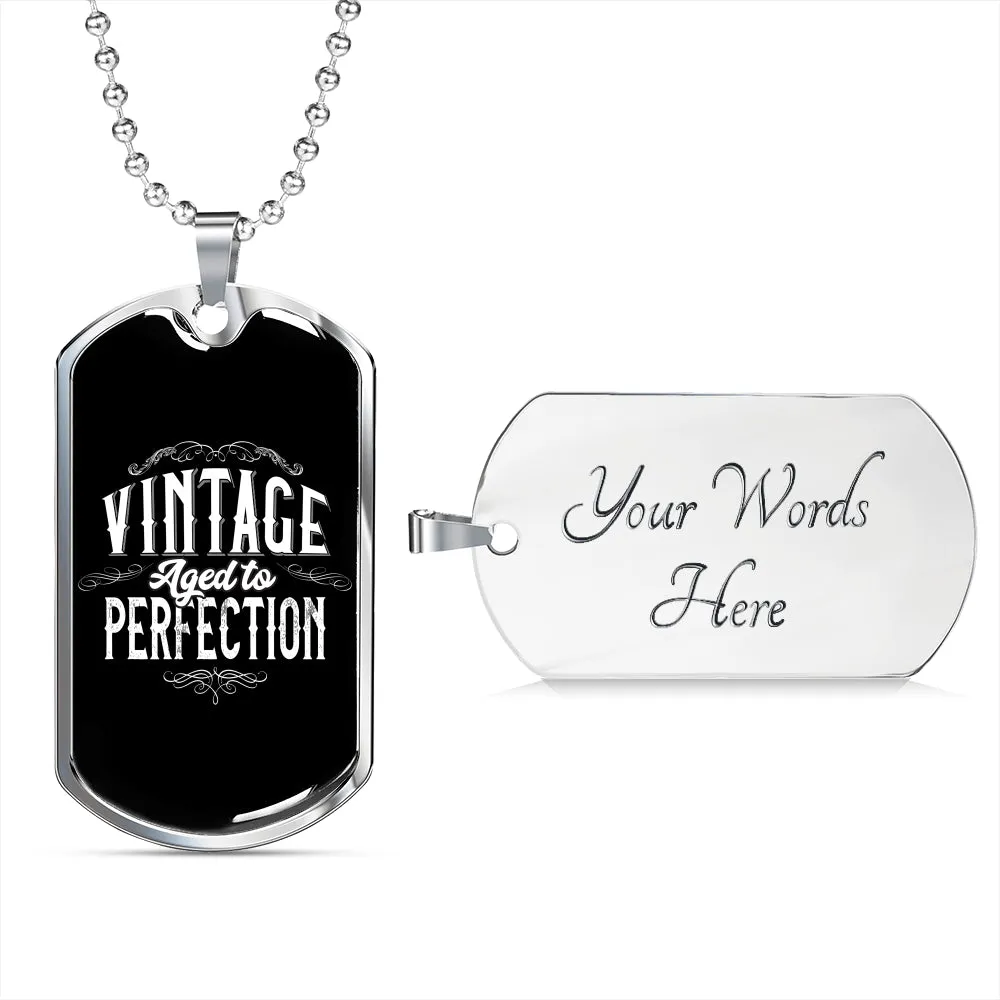 Vintage Aged to Perfection-Tag Necklace
