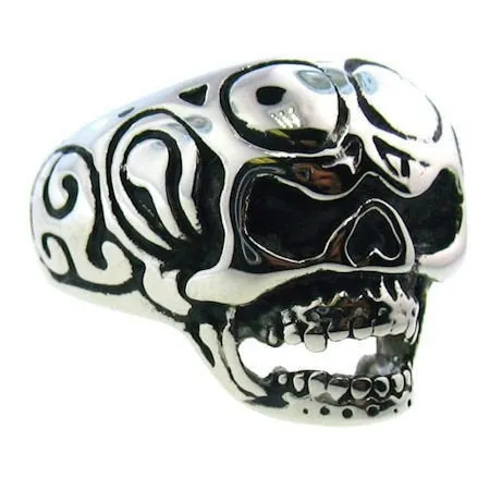 'Vintage Biker' Skull Ring (041)