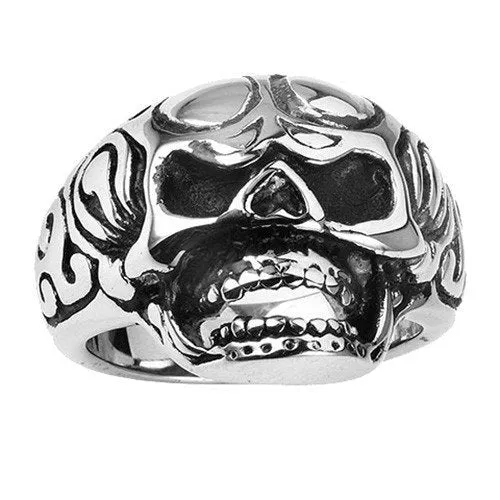 'Vintage Biker' Skull Ring (041)
