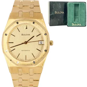 Vintage Bulova Royal Oak Champagne Gold Tone Stainless Steel 36mm 4420301 Watch