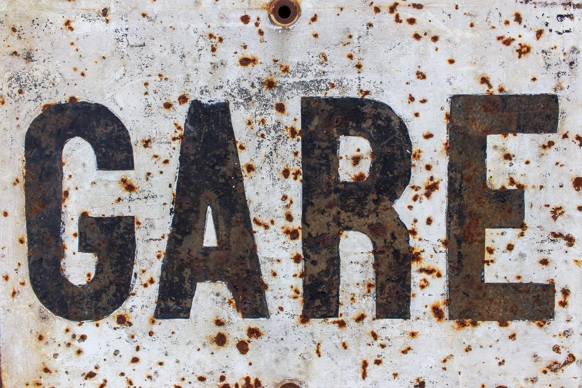 Vintage French Metal "Gare" Train Station Sign