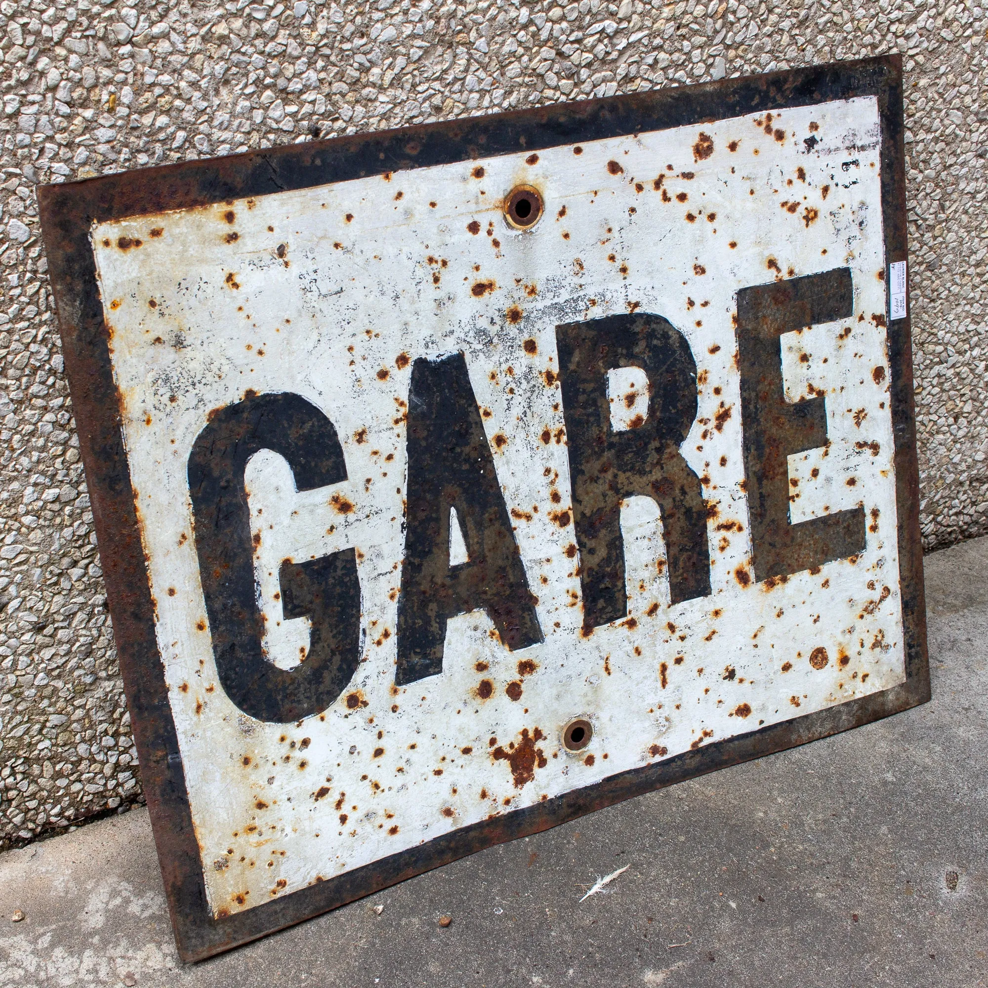 Vintage French Metal "Gare" Train Station Sign