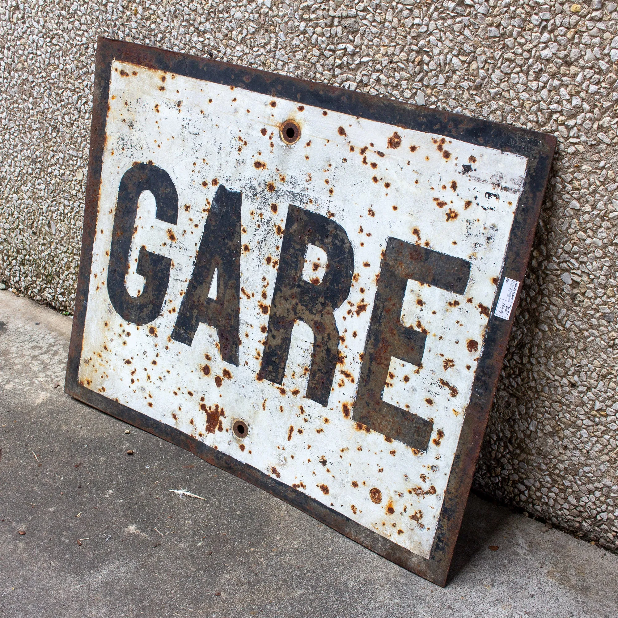 Vintage French Metal "Gare" Train Station Sign