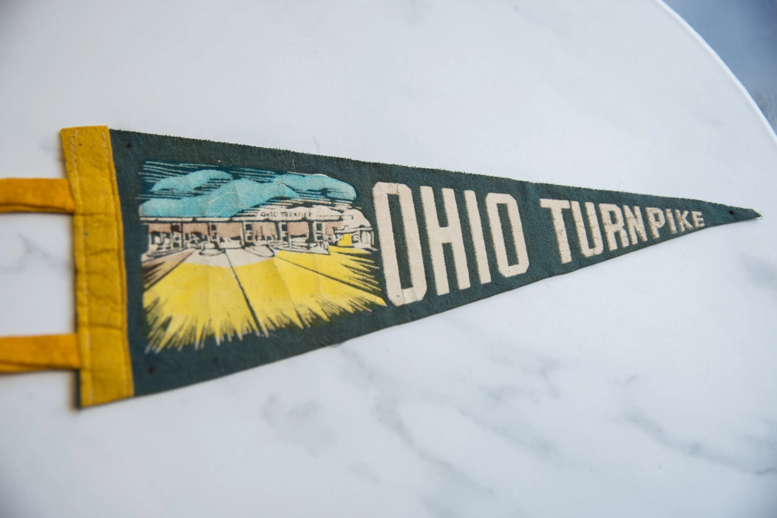 Vintage Ohio Turnpike Felt Flag