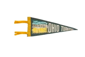 Vintage Ohio Turnpike Felt Flag