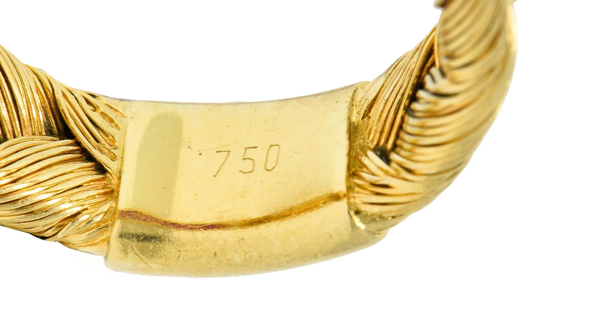 Vintage Ruby Diamond 18 Karat Gold Wheat Band Ring