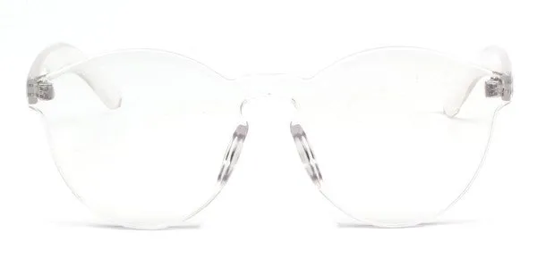 Women Round Transparent Colored Fashion Sunglasses