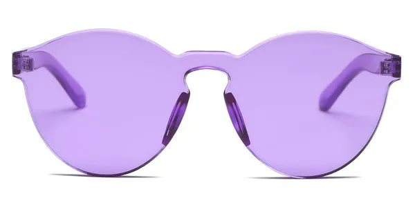 Women Round Transparent Colored Fashion Sunglasses