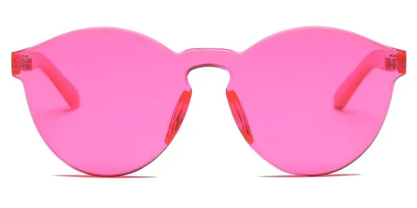 Women Round Transparent Colored Fashion Sunglasses