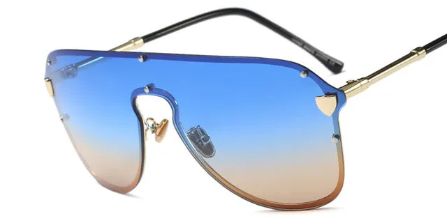 Women's Big Summer Fashion Sunglasses - Black Gray,Blue Tea, Silver Mirror,Tea Frame,Yellow Frame,Pink Frame
