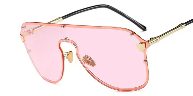 Women's Big Summer Fashion Sunglasses - Black Gray,Blue Tea, Silver Mirror,Tea Frame,Yellow Frame,Pink Frame