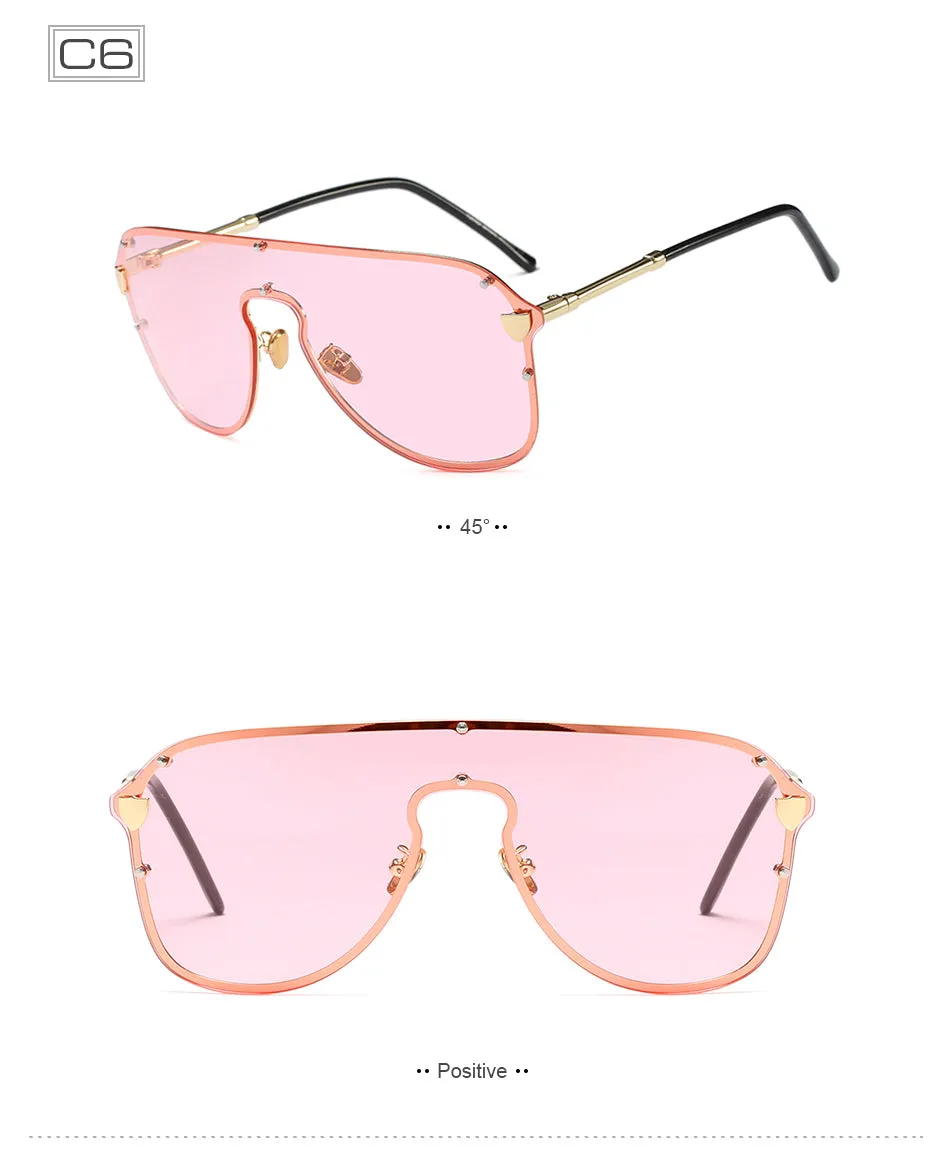 Women's Big Summer Fashion Sunglasses - Black Gray,Blue Tea, Silver Mirror,Tea Frame,Yellow Frame,Pink Frame