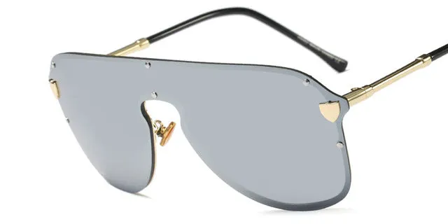Women's Big Summer Fashion Sunglasses - Black Gray,Blue Tea, Silver Mirror,Tea Frame,Yellow Frame,Pink Frame