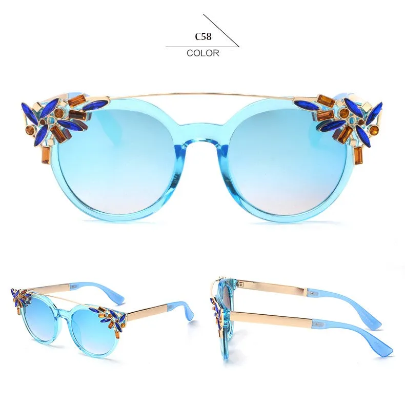 Women's Fashion Summer Sunglasses With Crystal Decoration