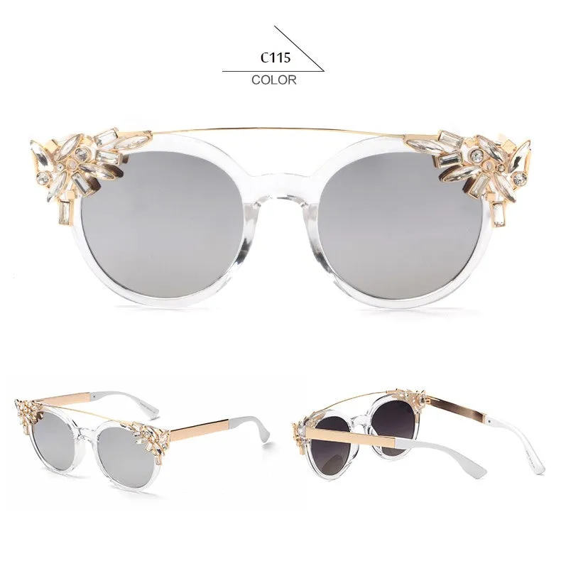 Women's Fashion Summer Sunglasses With Crystal Decoration