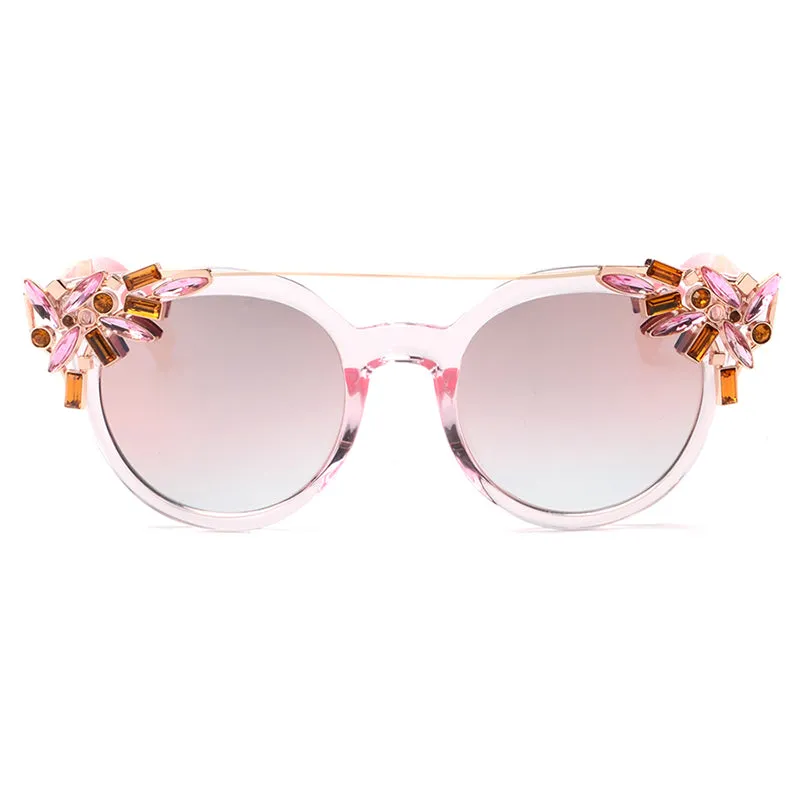 Women's Fashion Summer Sunglasses With Crystal Decoration