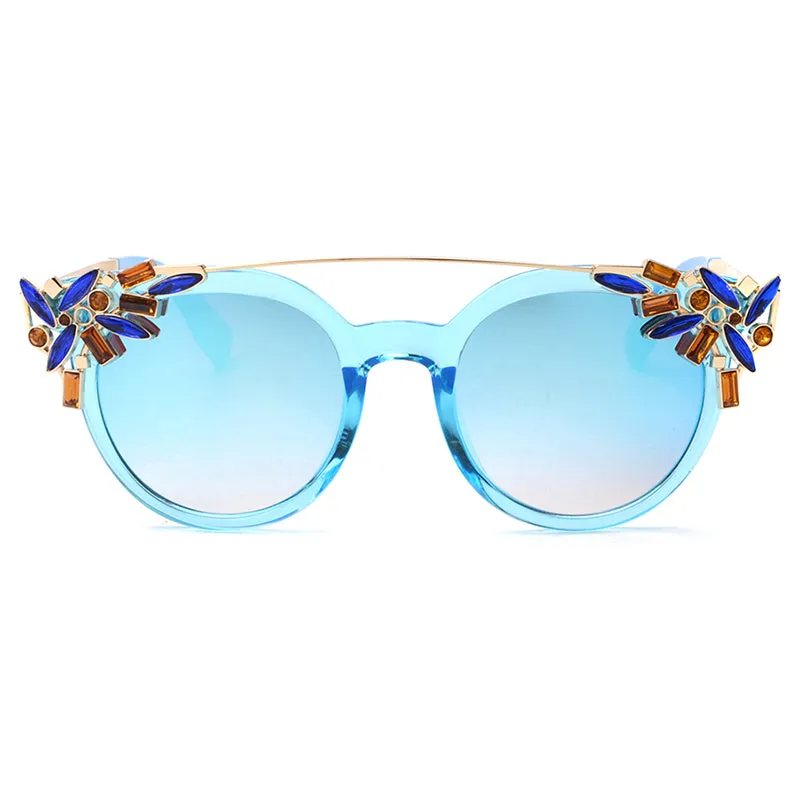 Women's Fashion Summer Sunglasses With Crystal Decoration