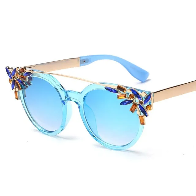 Women's Fashion Summer Sunglasses With Crystal Decoration