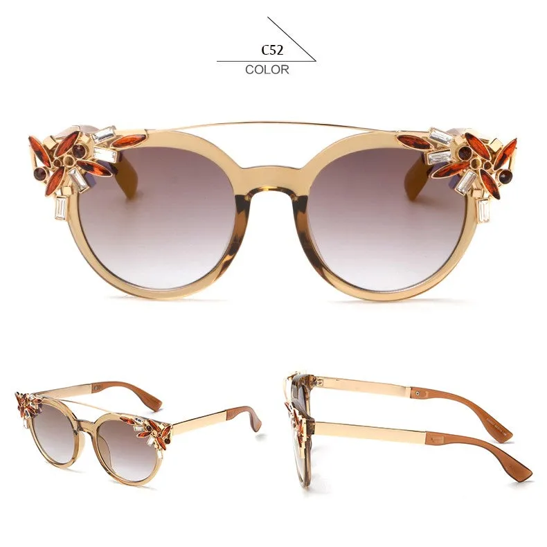 Women's Fashion Summer Sunglasses With Crystal Decoration