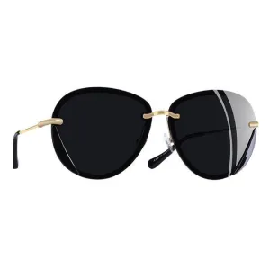 Women's Retro Fashion Summer Polarized Rimless Sunglasses -Gray,Pink,Brown,Purple