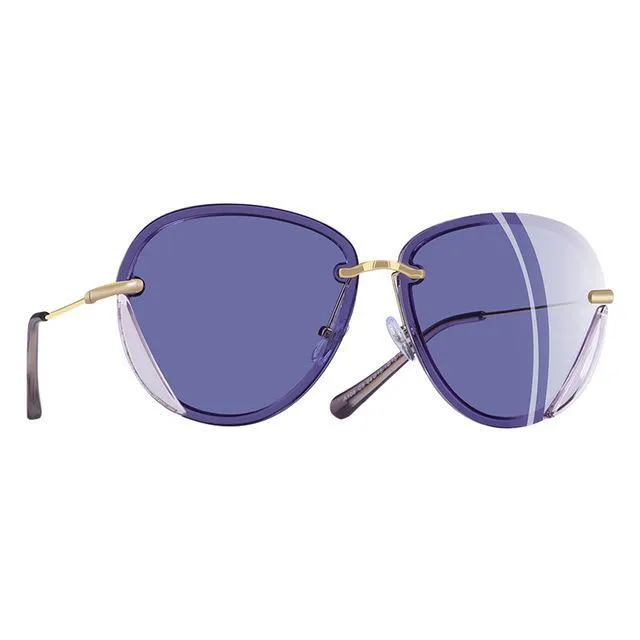 Women's Retro Fashion Summer Polarized Rimless Sunglasses -Gray,Pink,Brown,Purple
