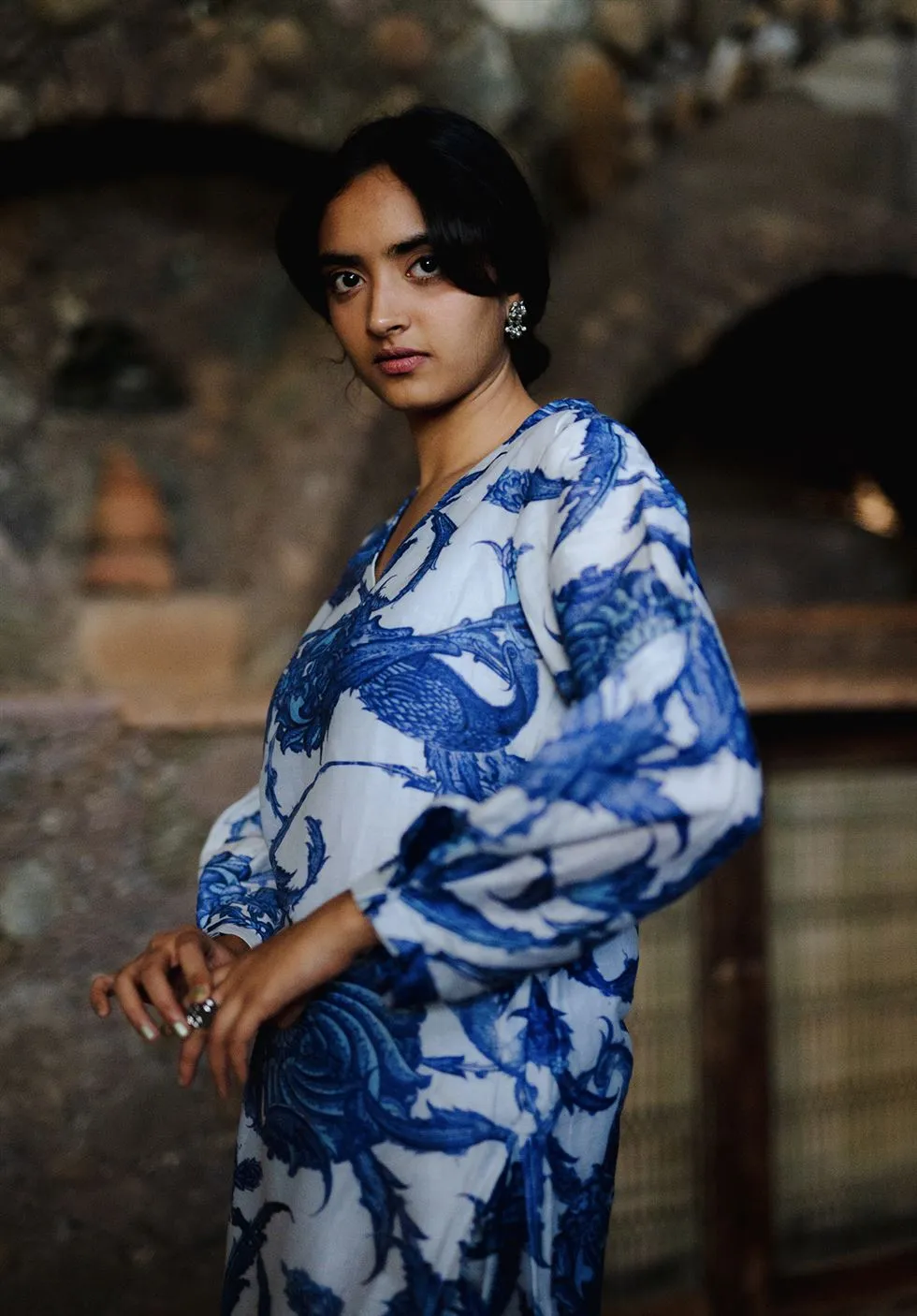 YAM   I   Darling Point ATHENA SET KURTA SET SILK CHANDERI BLUE & WHITE Festive Collections YAMKU20