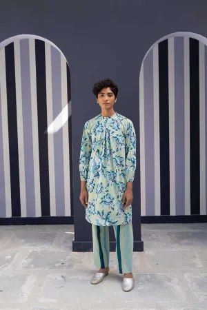 YAM   I  Paseo De Gracia  ROSE ISLAND KURTA SET 2  (KURTA & PANTS) COTTON GREEN YAMBILLIE40