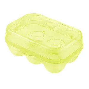 YOHA Clear Egg Storage Box Delicate 6 Girds Egg Dispenser Holder Case Refrigerator Crisper Camping Picnic Travel Portable Egg Carriage Yellow-6
